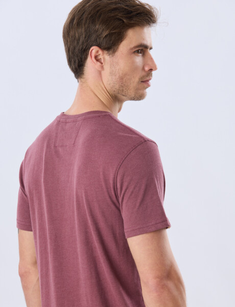 REMERA LISA DE ALGODÓN Bordo Melange