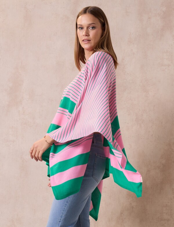 Poncho Lineas ROSA/MULTI