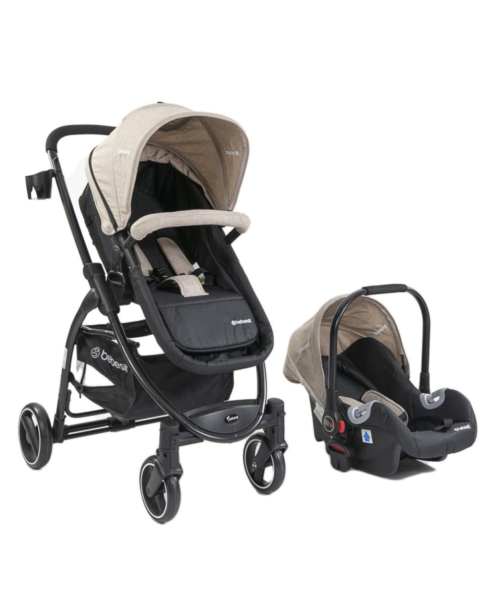 Coche de bebé + silla para auto Bebesit Travel System Alfa - Beige 