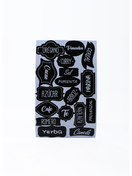STICKERS PARA FRASCOS COCINA PACK X2 NEGRO