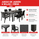 Juego de Jardín 6 Sillas + Mesa GRIS