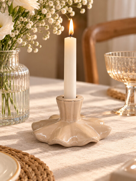 SOPORTE DE MESA DECORATIVO OFF WHITE