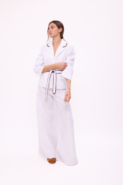 PANTALON WIDE XL LINEN SS26 Blanco