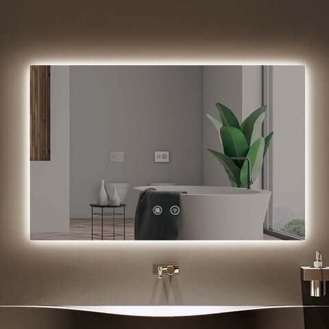 Espejo Rectangular Con Led Baño Led11 60 X 80 Desempañador ESPEJO RECTANGULAR LED11 60X80