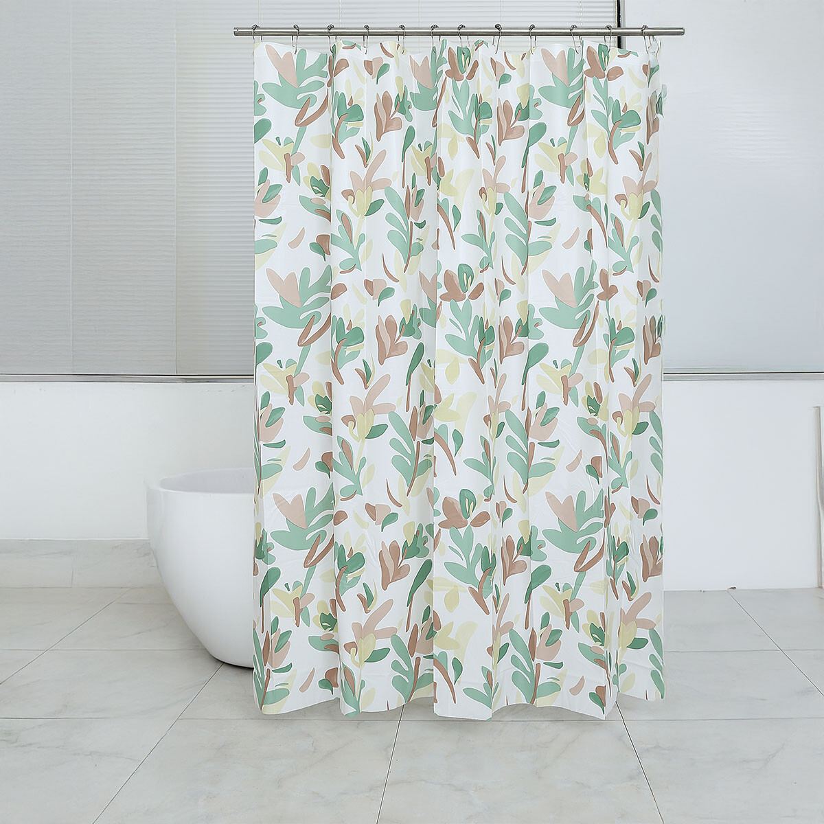 Cortina Baño Bukara con Argollas 180 x 180 cm - 8096 FLORES ROSA 