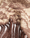Pañuelos Raso Algodón Animal Print Pañuelo De Raso Snake Print Con Flecos - Estampado Animal Print
