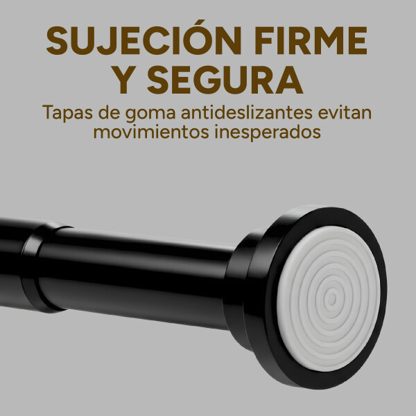 Barrote Extensible Para Cortina Metal 91-137Cm Con Punteros Color Negro