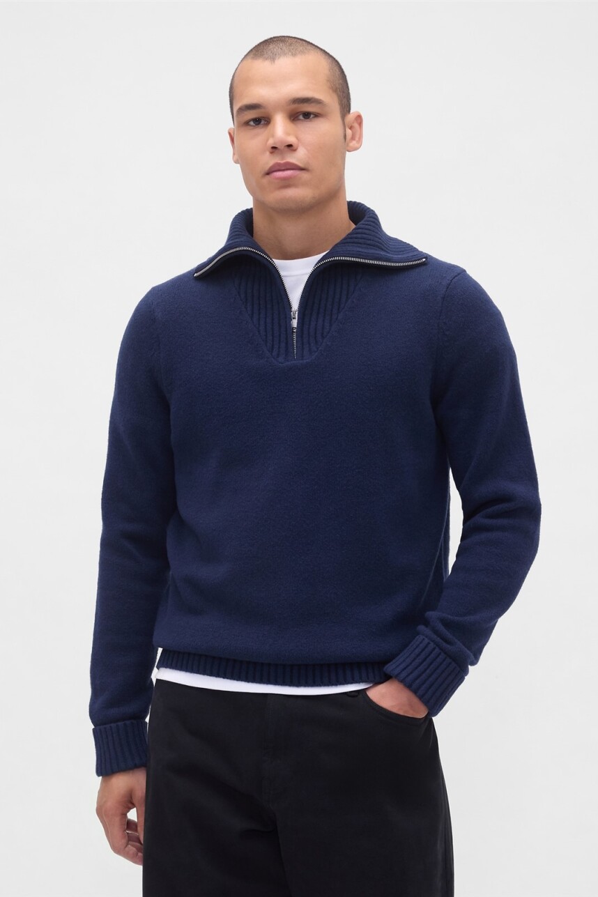 Buzo Cashsoft Medio Cierre Hombre New Classic Navy 2