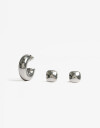 Aros Sets Metal Set De Aros Metal Bold - Plateado Rodio