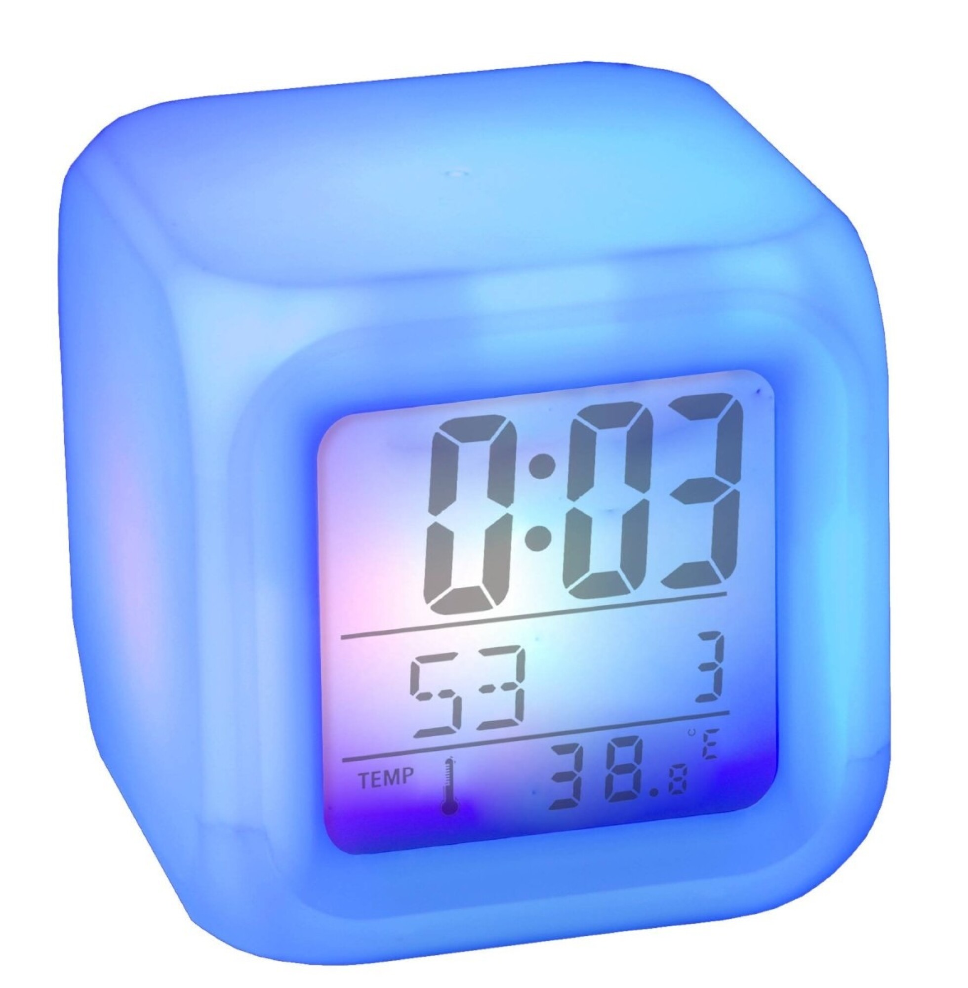 Reloj despertador Digital multifunción con luz trasera azul, Calendario  Electrónico, termómetro, reloj Led con hora - AliExpress