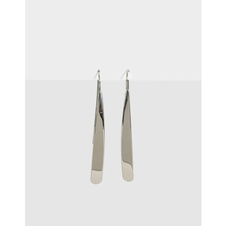 Aros Largos Barrita Metal Plateado