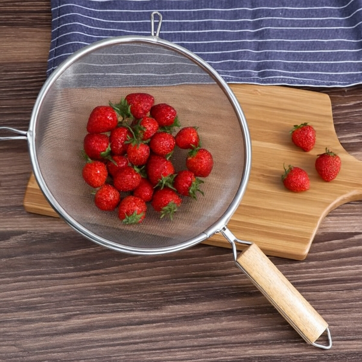 Colador Doble Malla 25 cm Acero Inoxidable 