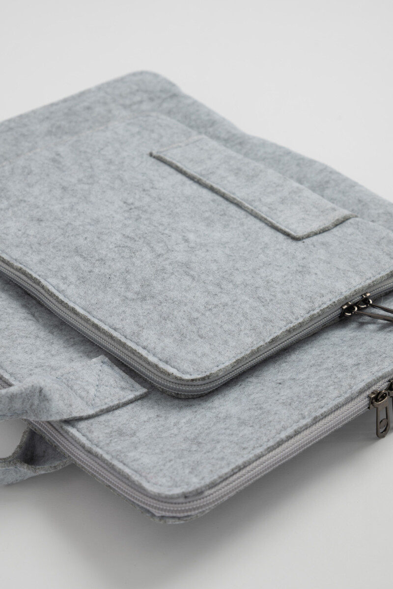 Porta laptop con bolsillo Gris melange