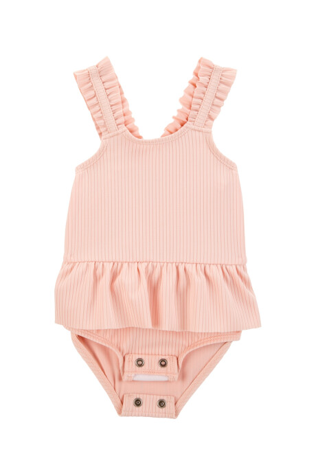 Set dos piezas, malla de baño y gorro, con protección UPF 50+, rosado Sin color