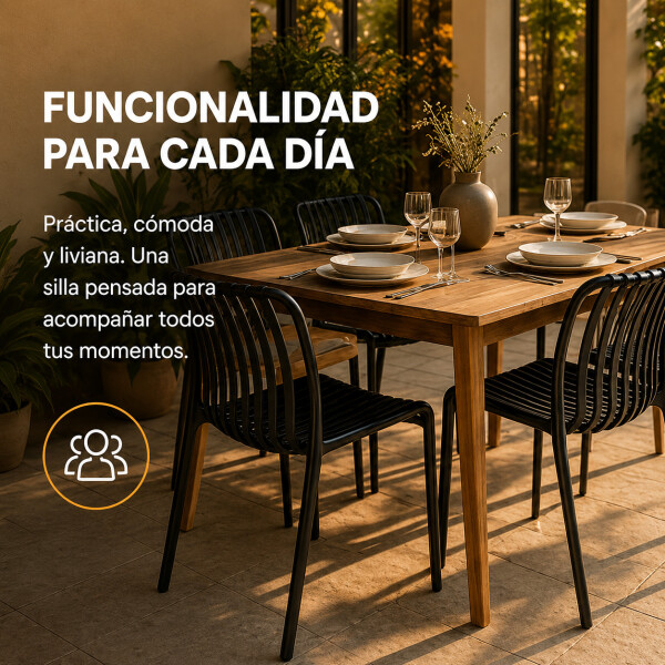 Silla Comedor ComboHome Vetro Isabelini X6 Negro 1