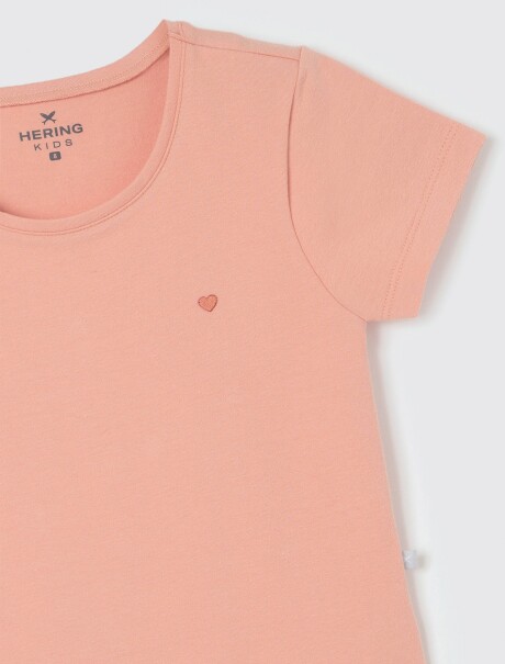 CAMISETA INFANTIL CON BORDADO ROSA