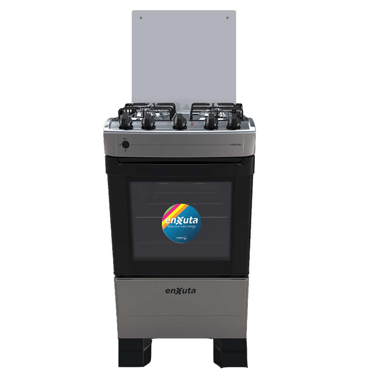 COCINA SUPERGAS 4 HORNALLAS TITANIO CON TERMOCUPLA Y GRILL 