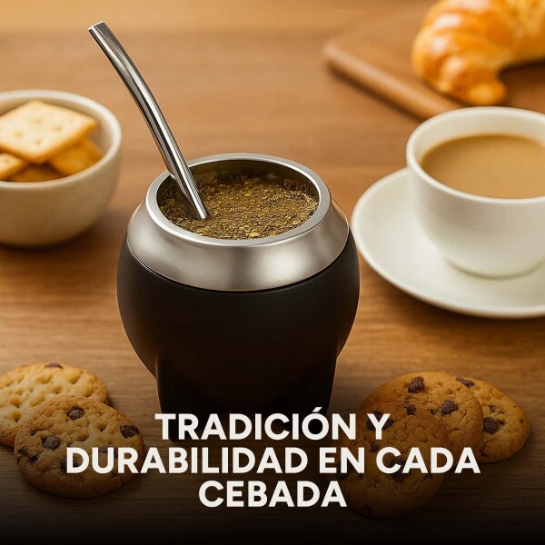 Mate Clásico de Acero Inoxidable Diseño Clásico Duradero Color Negro