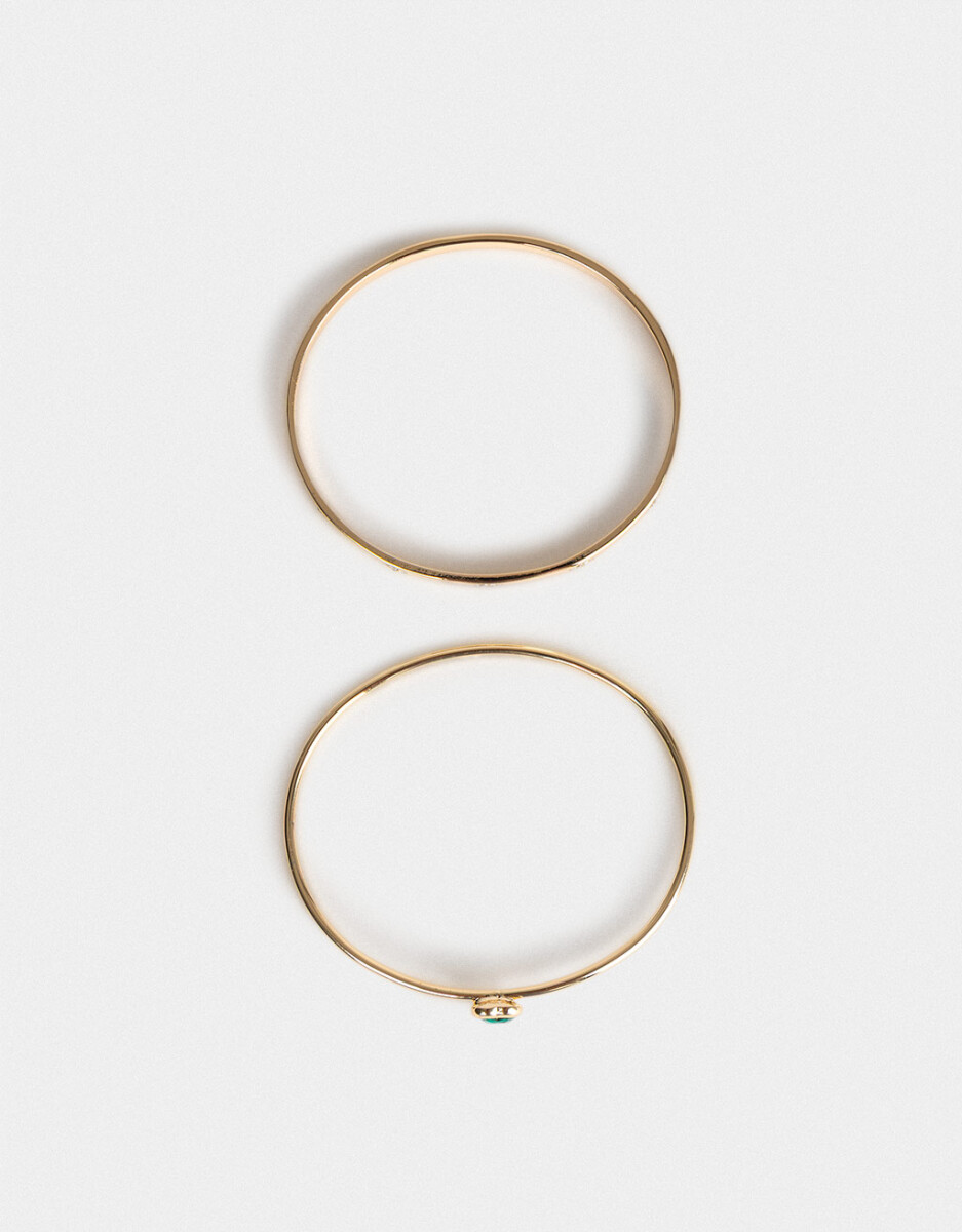 Set De Pulseras Rígidas Con Strass 