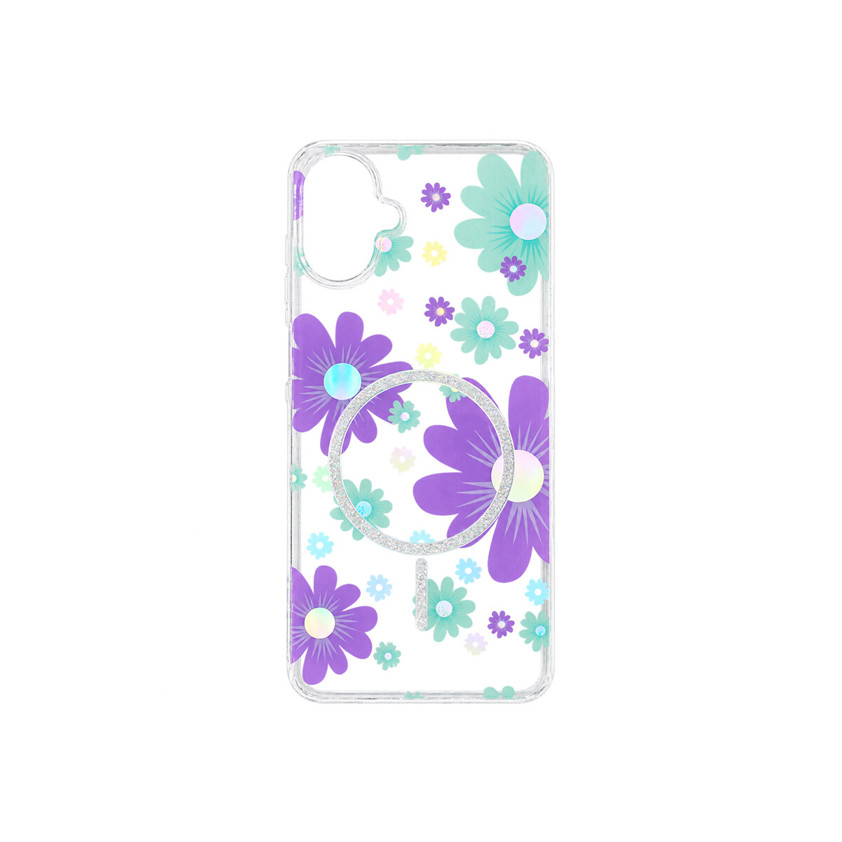 Protector para Samsung Galaxy A06 diseño de flores color violeta 