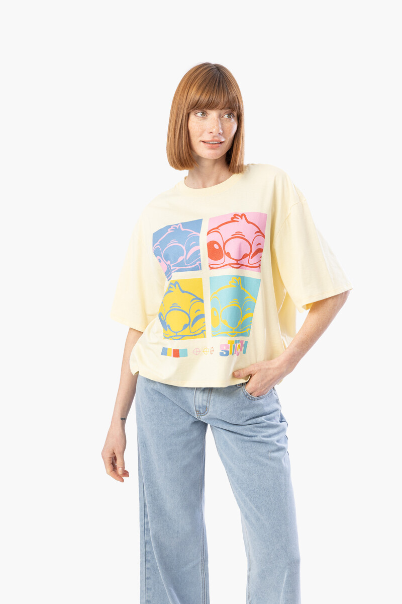 REMERA STITCH PHOTO - AMAR. PASTEL 