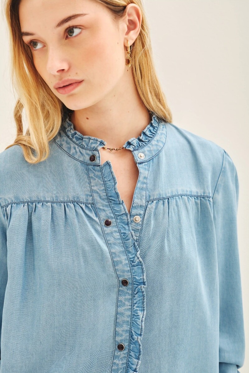 CAMISA JANE GATHERS Azul