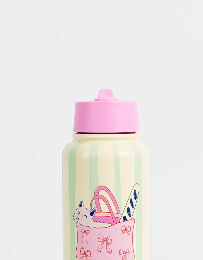 Accesorios Cocina Perrito Botella De Acero De 1 Litro Estampada Con Pico Revatible - Combinacion Multicolor