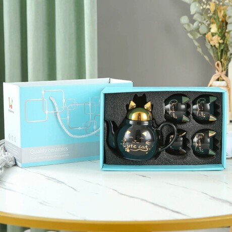 Juego De Té Cat Negro