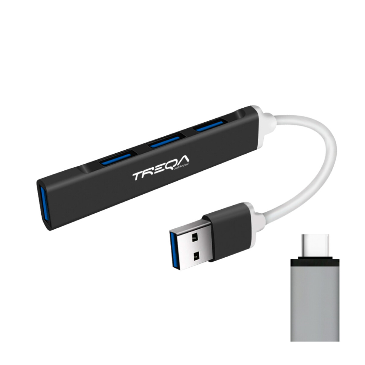 Hub USB TREQA 4 puertos Tipo-C 3.0 - Unica 
