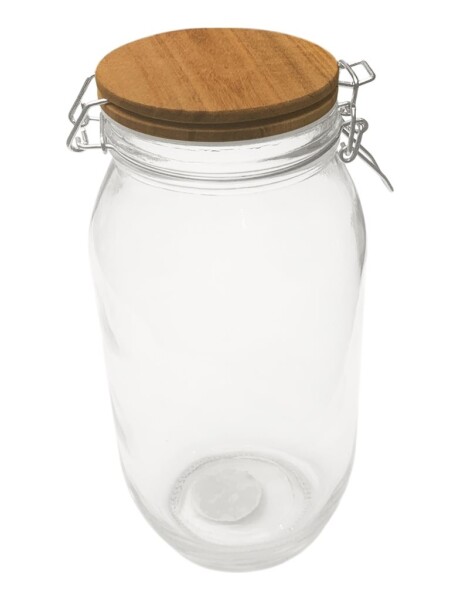 RECIPIENTE VIDRIO 2000ML TAPA MADERA/BROCHE D12.5XH25.5CM RECIPIENTE VIDRIO 2000ML TAPA MADERA/BROCHE D12.5XH25.5CM
