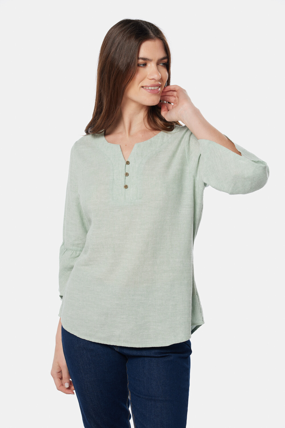 BLUSA DE LINO Verde