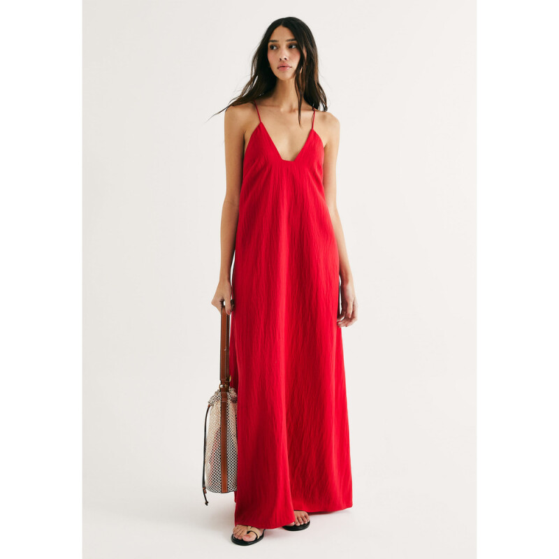 VESTIDO FEM VERMELHO MEDIO