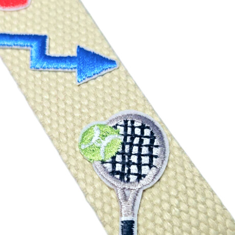 Llavero cinta con diseño Raqueta de Tennis Beige