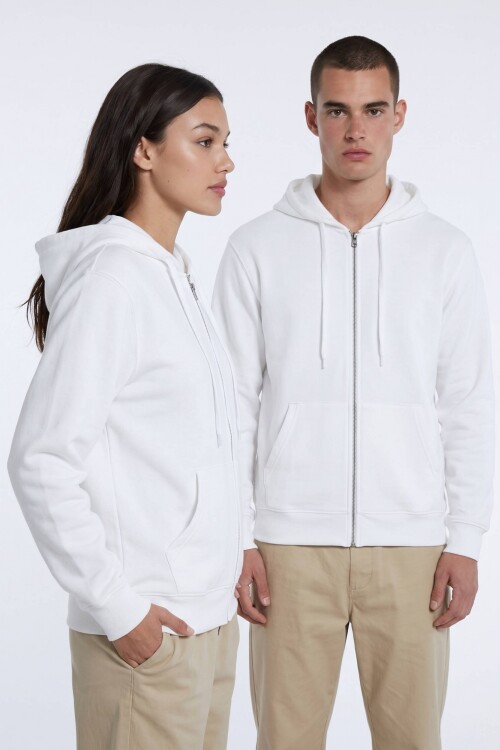 Campera deportiva clásica con capucha - UNISEX BLANCO