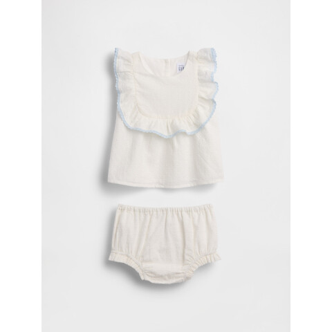 G SL EYELET BIB SET NEW OFF WHITE