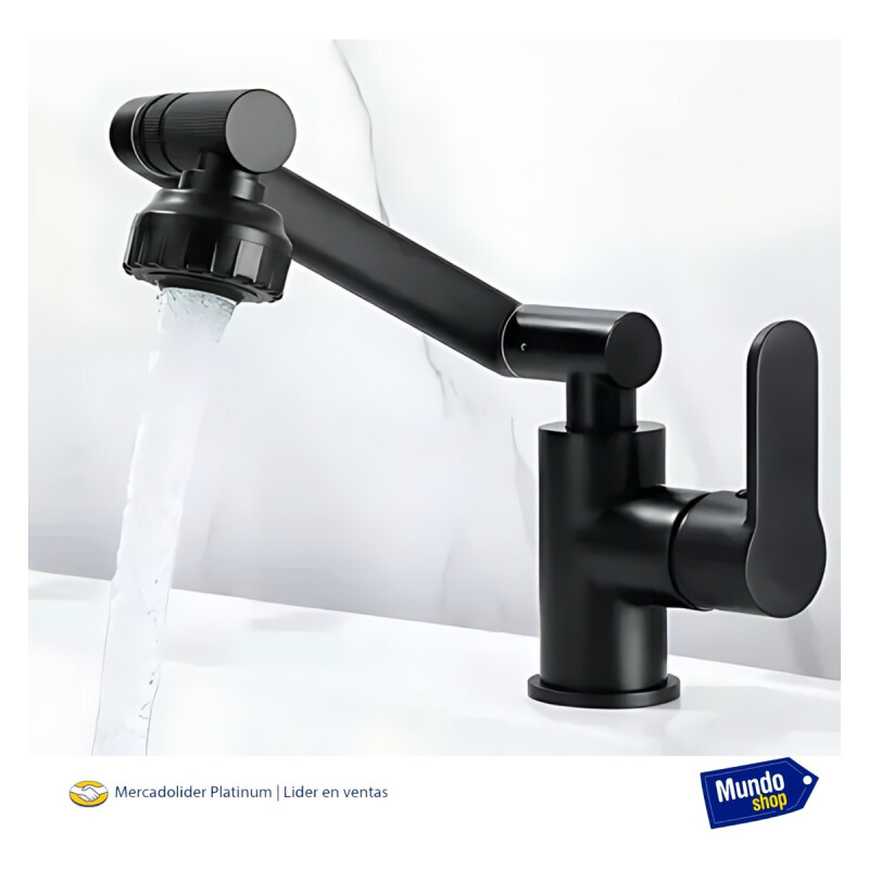 Canilla Monocomando Mezcladora Articulada Multifuncion Negro Negro