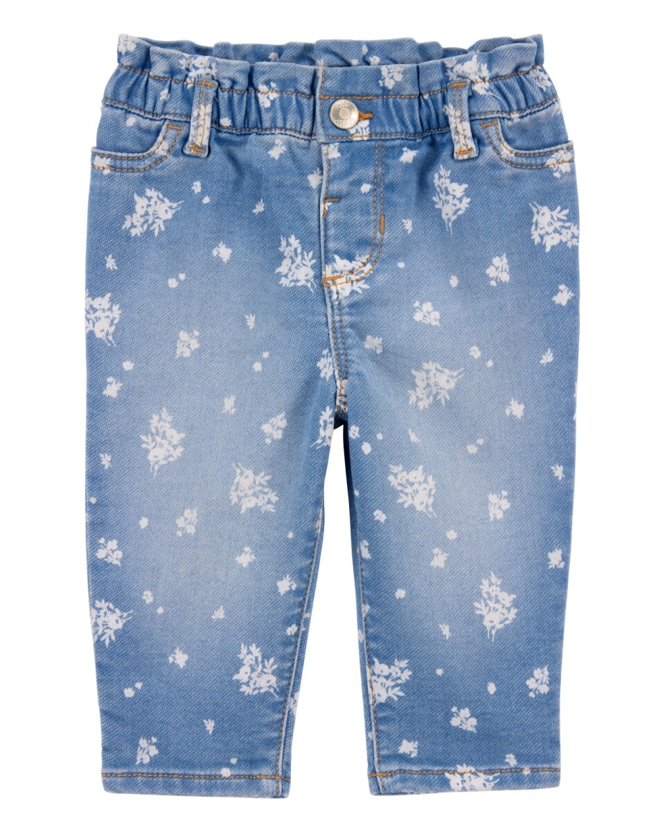 Pantalón jean con cintura paperbag 