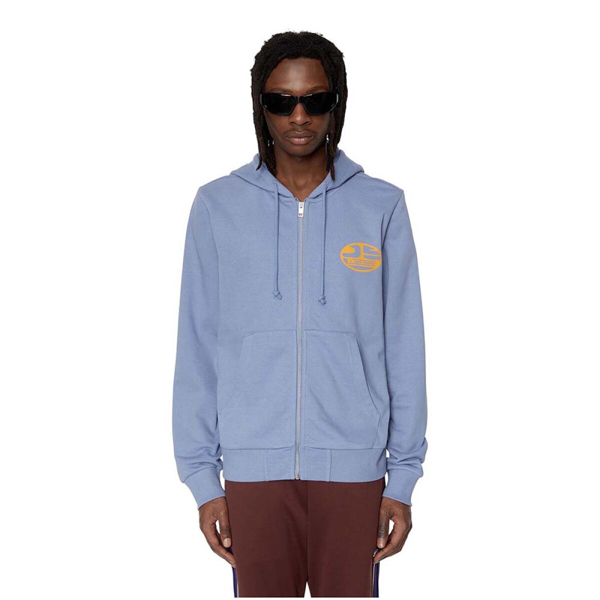 Poleron Diesel S-Ginn-Hood-Zip Hombre - Light Blue 