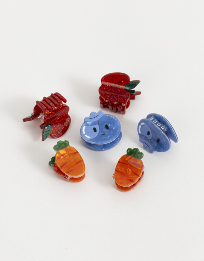 Hebillas Infantiles Frutas Set De Mini Broches Infantiles - Combinacion Tricolor