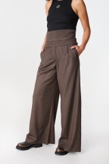 Pantalon Soft Negro/Marrón