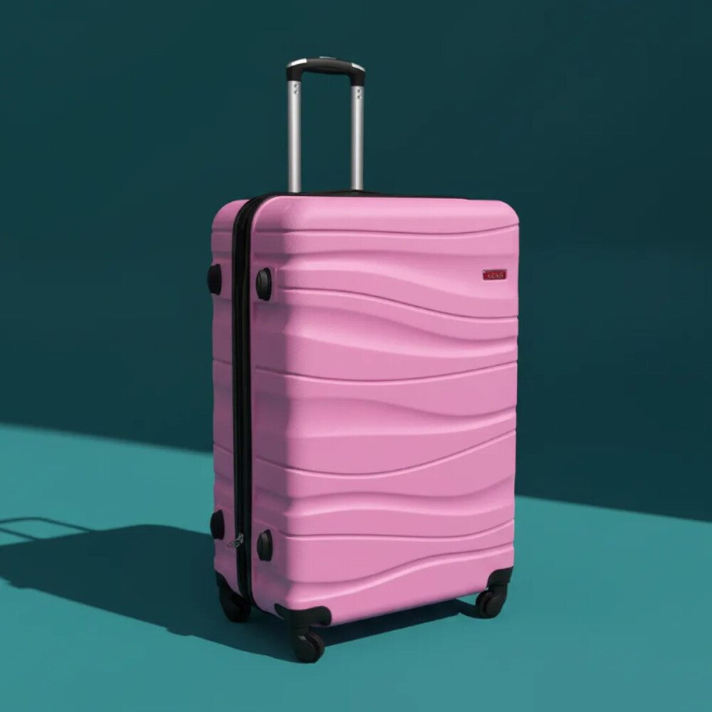 Valija Mediana 4 Ruedas Rígida Mango Telescópico Rosa