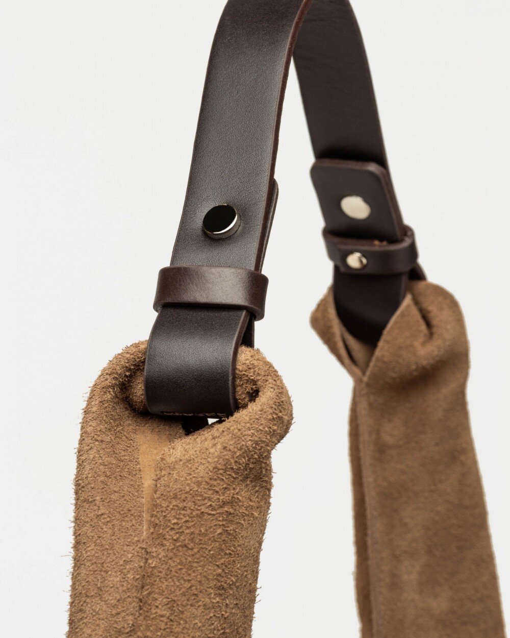 Cartera al hombro The Shopping en cuero gamuza Marron