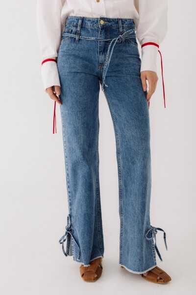 JEAN STRAIGHT BELT Celeste