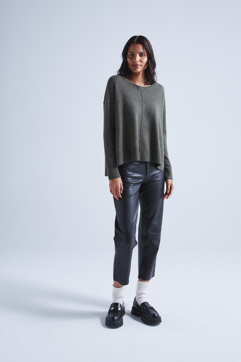 PULL COL ROND MANCHES LONGUES Kaki