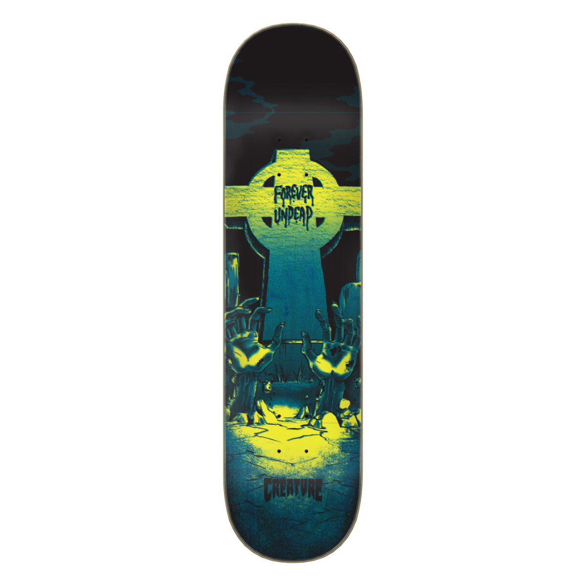 Deck Creature Forever Undead - Black/Blue 8.25¨ (Sólo Tabla · Lija Incluída) 