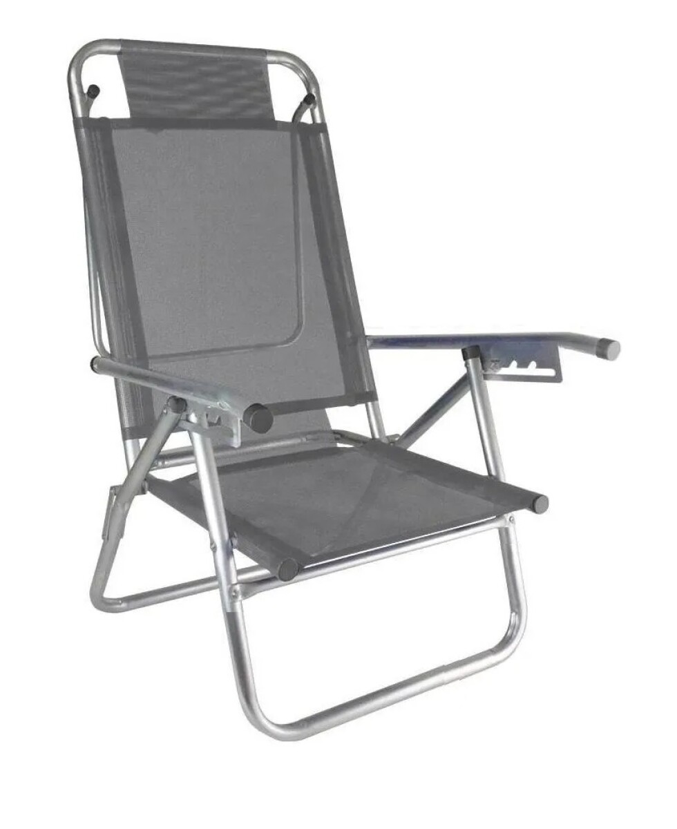 Reposera Baja en aluminio c/posiciones Baño de Sol Clasic - GRIS 