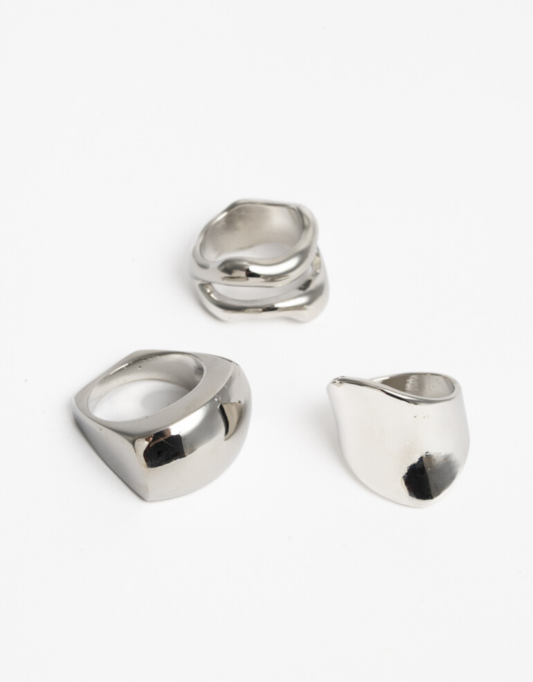 Sets Anillos Metal Set De Anillos Metal - Plateado Rodio