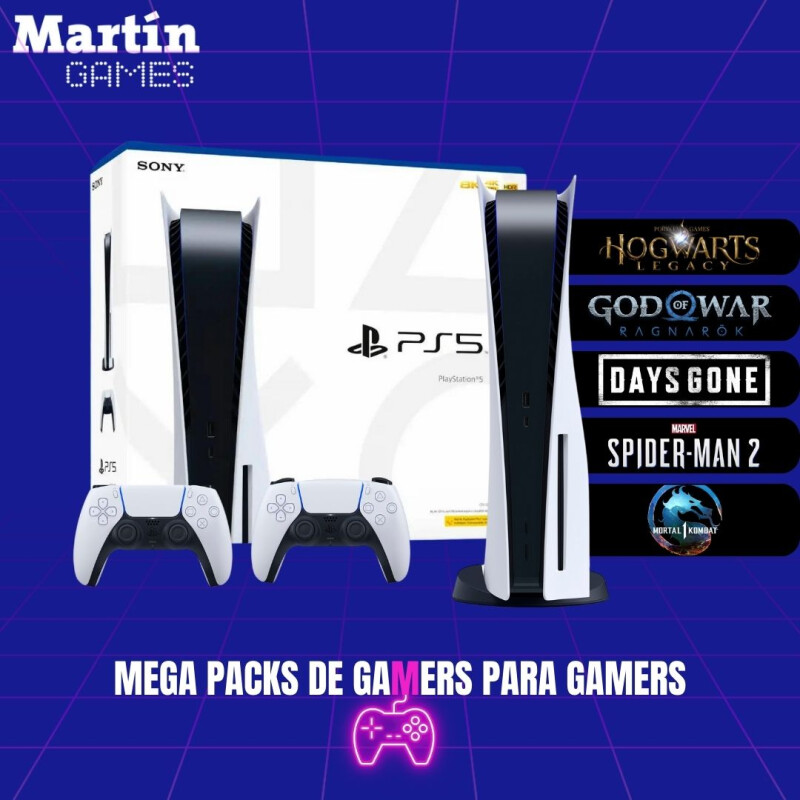 MEGA PACK PS5 PLAYSTATION 5 SLIM CON LECTORA 0KM + 2 JOYSTICKS + 5 JUEGOS MEGA PACK PS5 PLAYSTATION 5 SLIM CON LECTORA 0KM + 2 JOYSTICKS + 5 JUEGOS