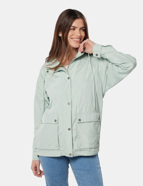 CAMPERA DE NYLON CON CAPUCHA Verde