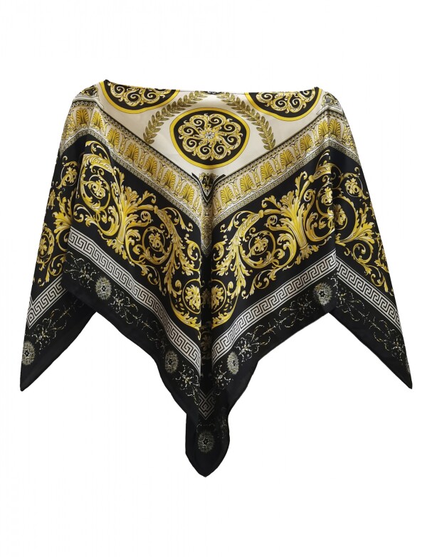 Poncho Saten Arabescos MULTI/NEGRO